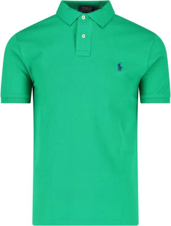 Ralph Lauren Groene Polo Shirt met Klassieke Kraag en Logo Borduursel Groen Heren