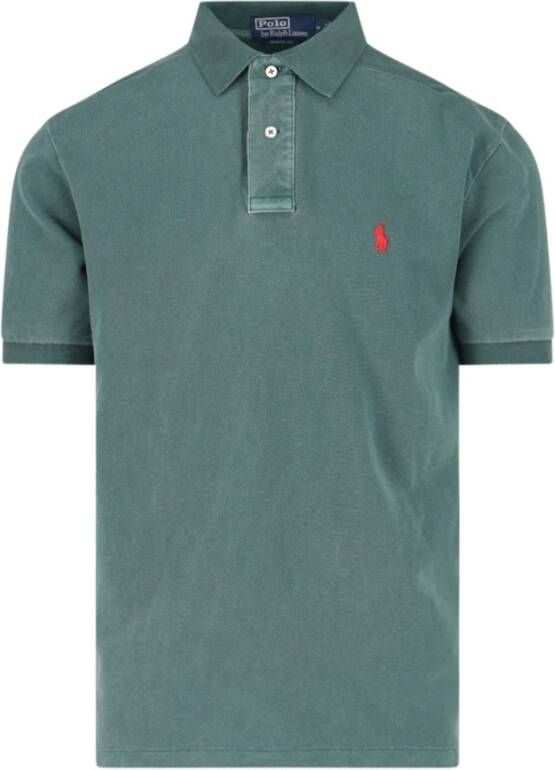 Ralph Lauren Groene Polo Shirt met Versleten Details Groen Heren