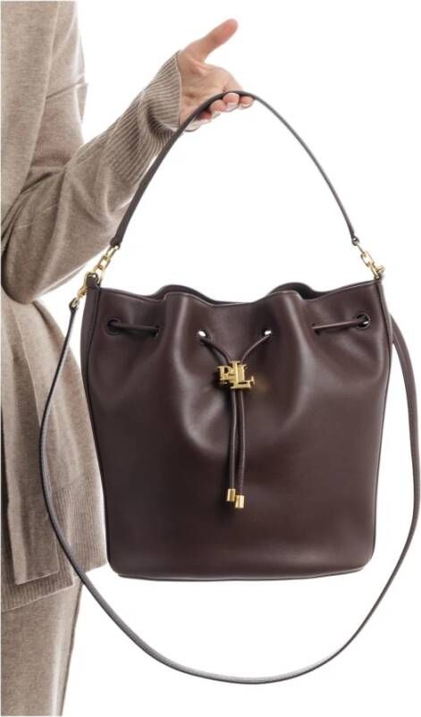 Lauren Ralph Lauren Bucket bags Andie Drawstring Large in dark brown