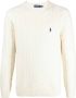 Polo Ralph Lauren Witte Cable-Knit Sweater met Logo Borduursel White - Thumbnail 4
