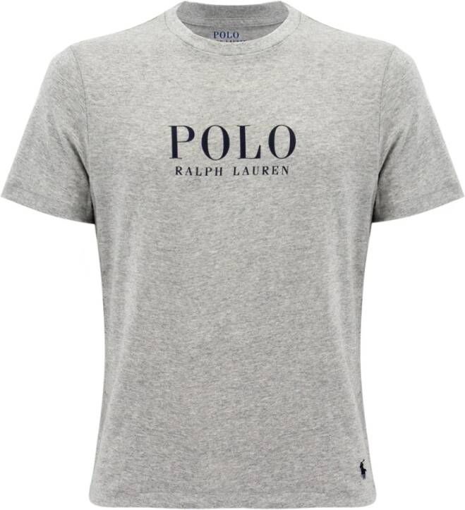 Ralph Lauren Katoenen Crew-neck T-shirt met Bedrukte Letters en Geborduurd Logo Grijs Heren