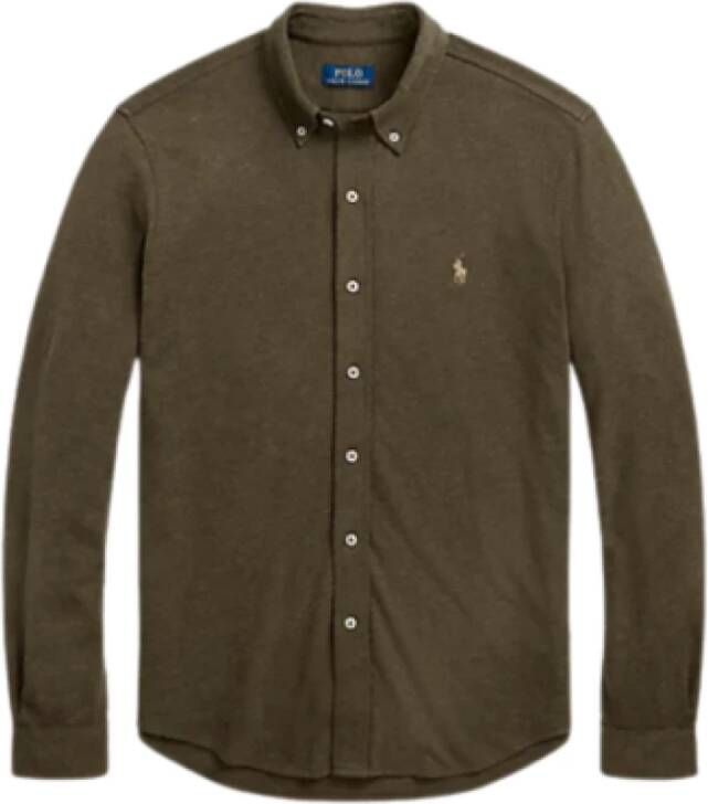 Ralph Lauren Katoenen Overhemd XL Wilson Olive Heather Groen Heren