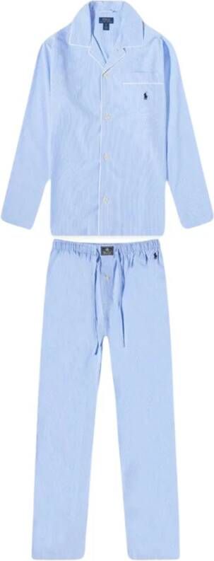 Ralph Lauren Katoenen Polo Bear Geborduurd Pyjamaset Blue Heren