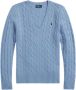 Ralph Lauren Kimberly Lange Mouw Pullover Maat L Kleur: New Litchfield Blue Blauw Dames - Thumbnail 1