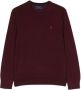 Ralph Lauren Kinderen Wijnrode Wollen Trui met Geborduurde Pony Rood Heren - Thumbnail 1