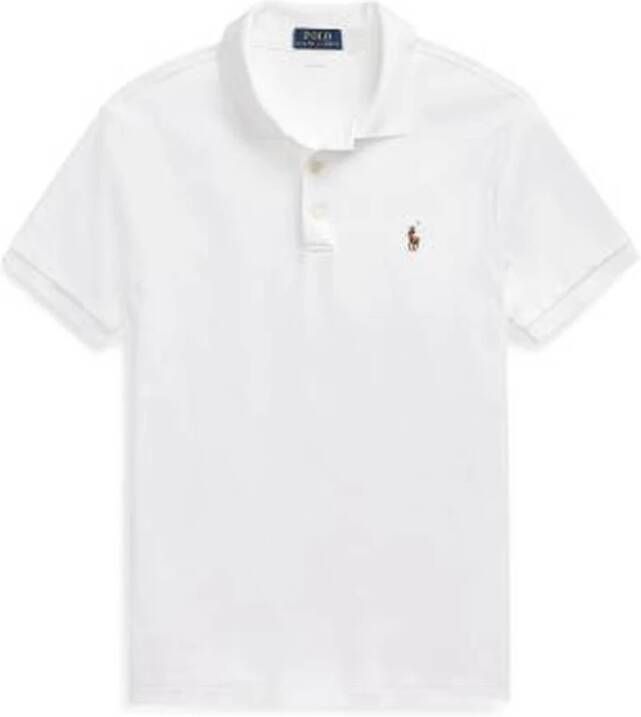Polo Ralph Lauren Mannen polo shirt korte arm slanke pasvorm Wit Heren