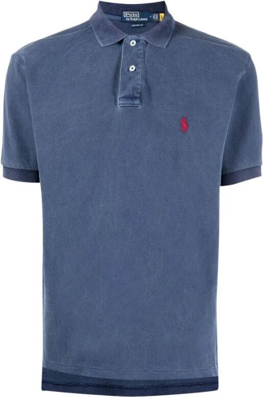 Ralph Lauren Klassieke Blauwe Polo Shirt Blauw Heren