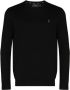 Polo Ralph Lauren Klassieke Zwarte Katoenen Trui met Geborduurde Pony Black Heren - Thumbnail 1