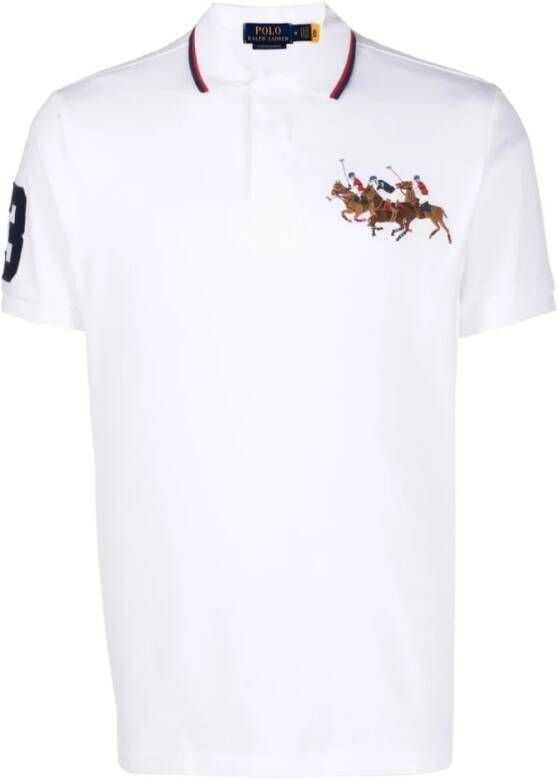 Ralph Lauren Klassieke Triple-Pony Katoenen Polo White Heren