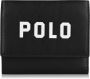 Polo Ralph Lauren Logo Portemonnee Zwart Leer Kaartsleuven Black Dames - Thumbnail 1