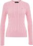 Polo Ralph Lauren Katoenen kabelgebreide trui met ronde hals Pink Dames - Thumbnail 5