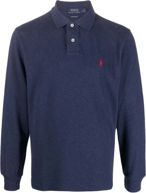 Ralph Lauren Moderne Custom Slim Fit Polo Shirt Blauw Heren