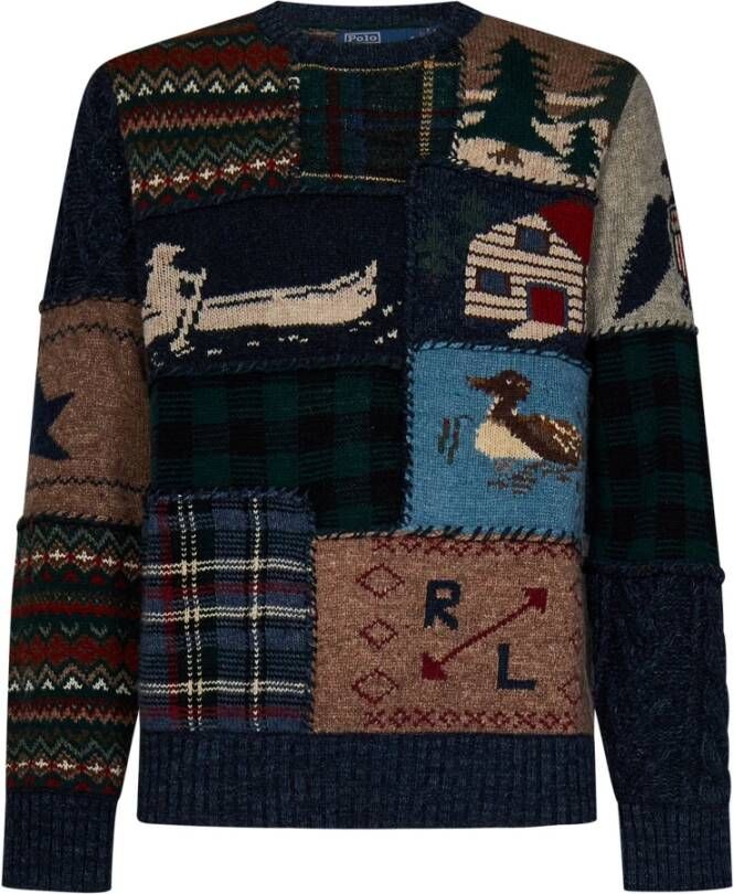 Polo Ralph Lauren Multikleur Sweaters met Geribbelde Crewneck Meerkleurig Heren