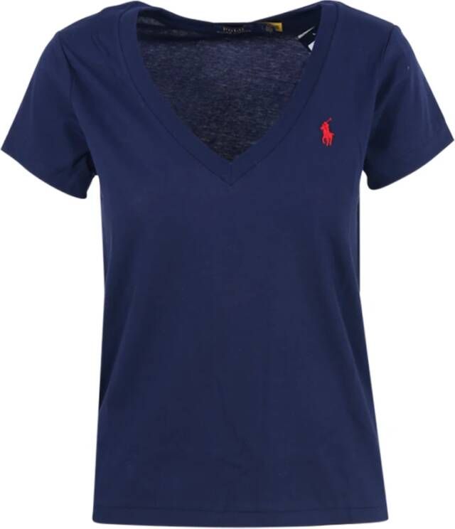 Ralph Lauren Navy Korte Mouw T-shirt voor Dames Blauw Dames
