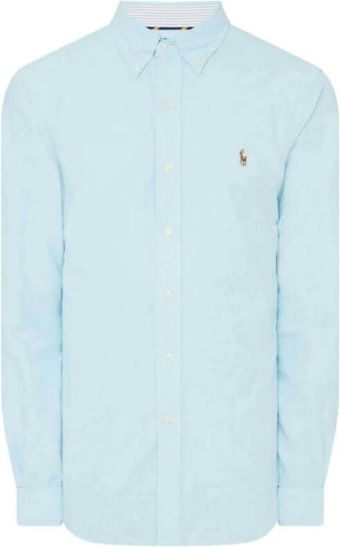 Polo Ralph Lauren casual overhemd Slim Fit lichtblauw effen 100% katoen