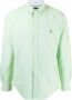 Polo Ralph Lauren casual overhemd slim fit groen effen katoen button-down boord - Thumbnail 1
