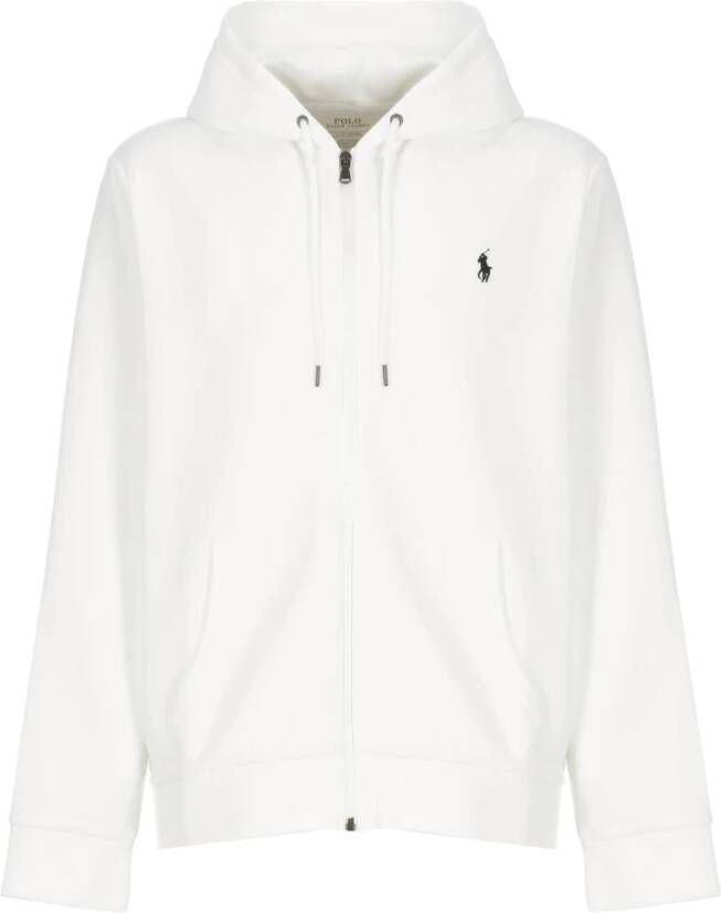 Ralph Lauren Witte Sweaters Blijf modieus en comfortabel met deze Polo Zip Hoodie Wit Heren