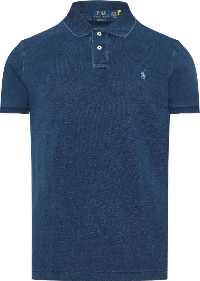 Polo Ralph Lauren Aangepaste Slim Fit Katoen Mesh Polo Blue Heren - Foto 2