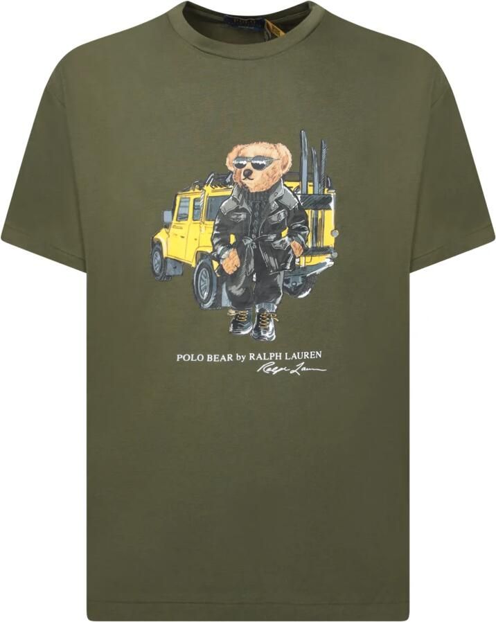 Polo Ralph Lauren Avontuur Beer Print Groen T-shirt Green Heren - Foto 2