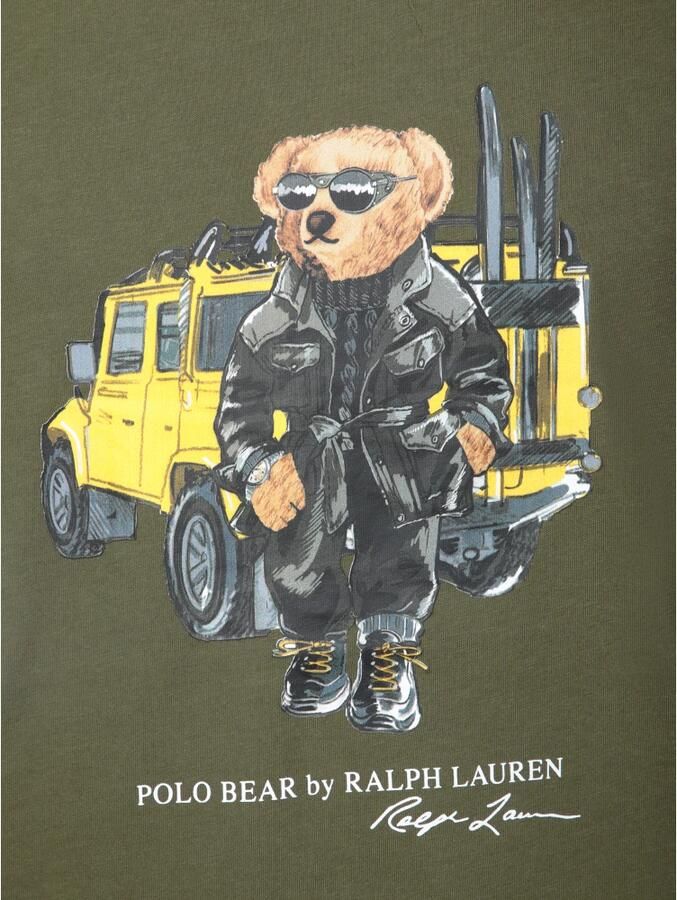 Polo Ralph Lauren Avontuur Beer Print Groen T-shirt Green Heren