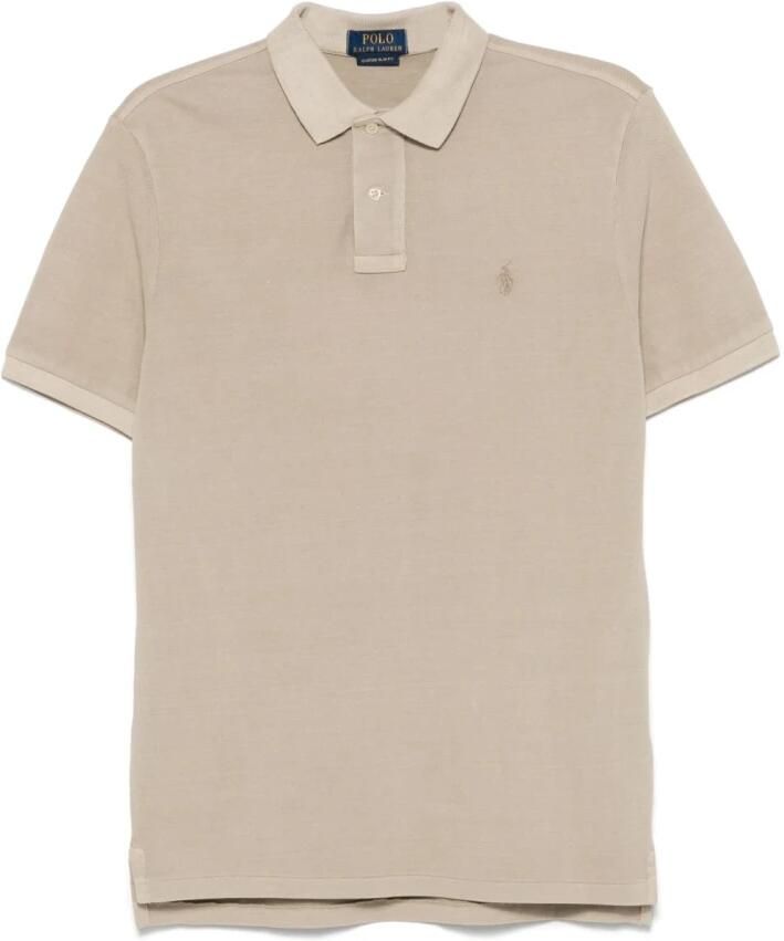 Polo Ralph Lauren Beige Polo Shirt met Pony Borduurwerk Beige Heren
