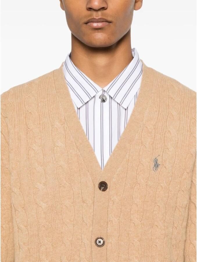 Polo Ralph Lauren Gebreid jack van een mix van katoen en kasjmier met V-hals