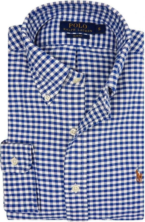 Polo Ralph Lauren Blauw casual geruit shirt katoen slim fit Blue Heren - Foto 4