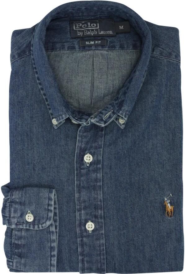 Polo Ralph Lauren Overhemd Lange Mouw CHEMISE CINTREE SLIM FIT EN JEAN DENIM BOUTONNE LOGO PONY PLAYER - Foto 10