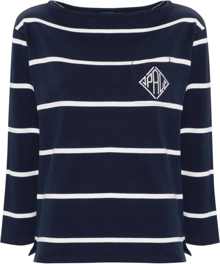 Polo Ralph Lauren Blauw Katoenen Longsleeve T-shirt Blue Dames