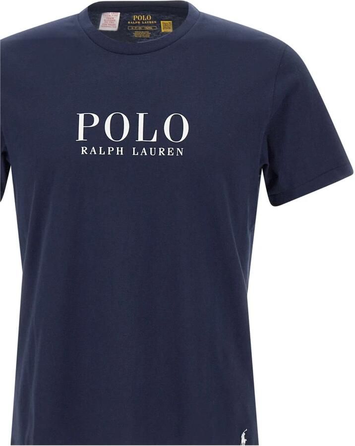 Ralph Lauren Katoenen Crew-neck T-shirt met Bedrukte Letters en Geborduurd Logo Blauw Heren - Foto 2