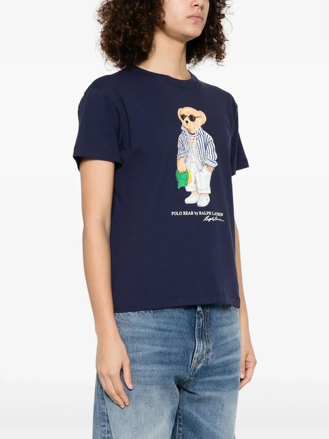 Polo Ralph Lauren Klassiek Katoenen T-shirt met Bear Logo Blue Dames - Foto 7