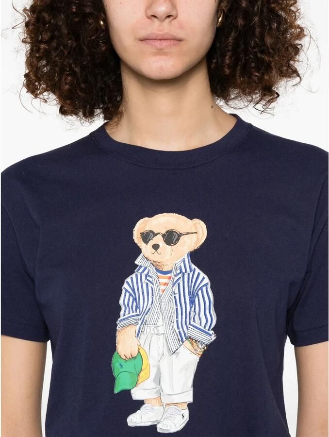Polo Ralph Lauren Klassiek Katoenen T-shirt met Bear Logo Blue Dames - Foto 6