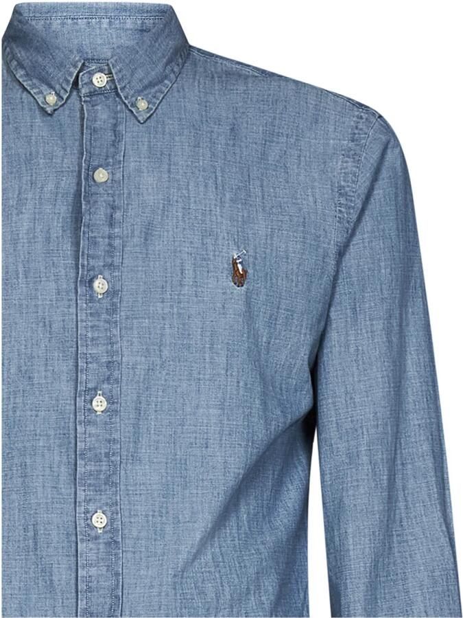 Polo Ralph Lauren Blauw Slim-Fit Overhemd met Pony Borduursel Blue Heren - Foto 6