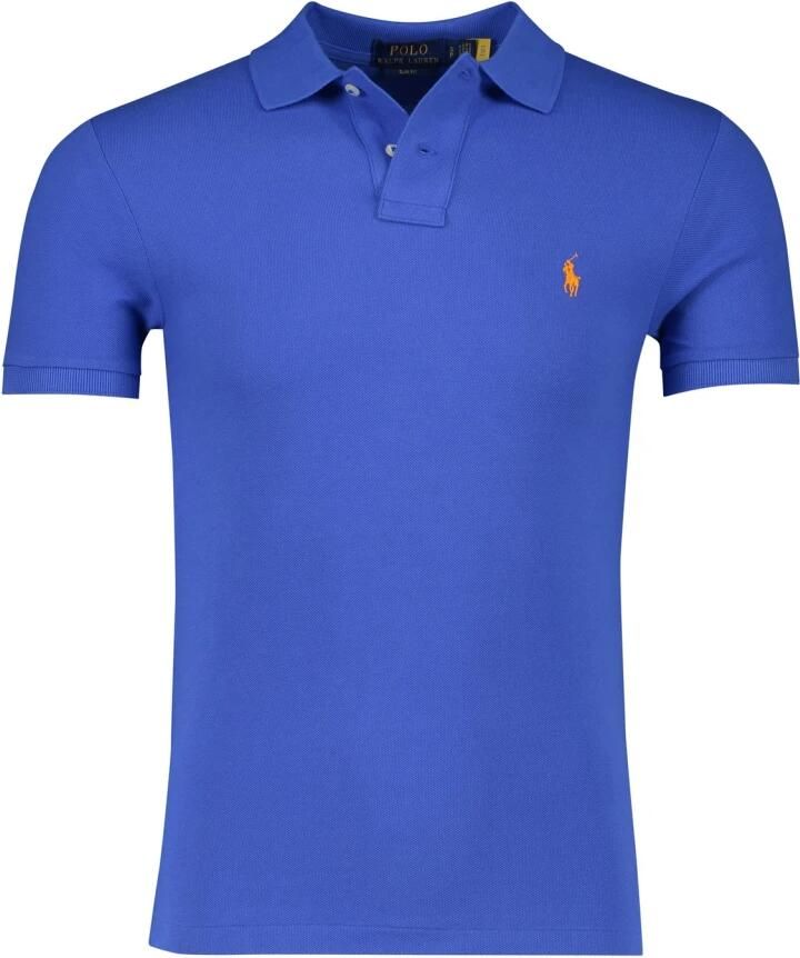 Polo Ralph Lauren Blauw slim fit poloshirt met korte mouw Blue Heren