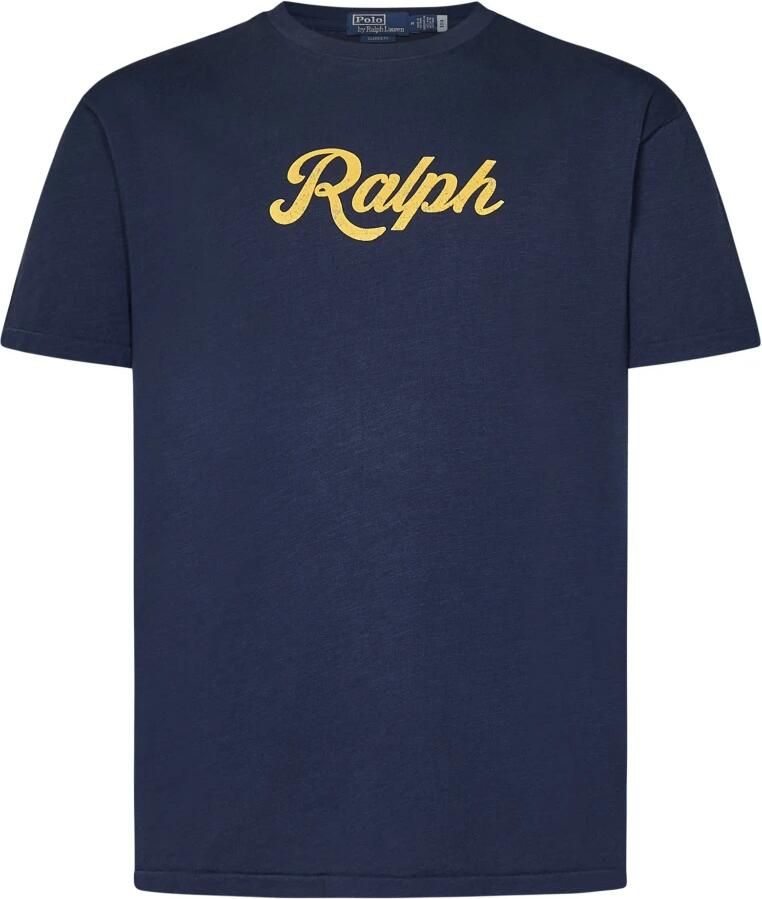 Polo Ralph Lauren Blauw T-shirt met Unieke Print Blue Heren