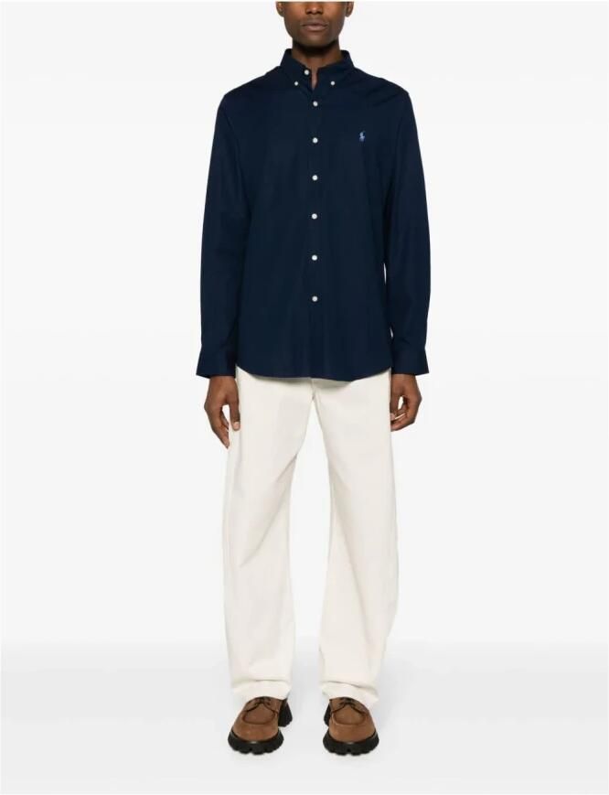 Polo Ralph Lauren Blauwe Button-Down Overhemd met Handtekening Pony Blue Heren - Foto 12