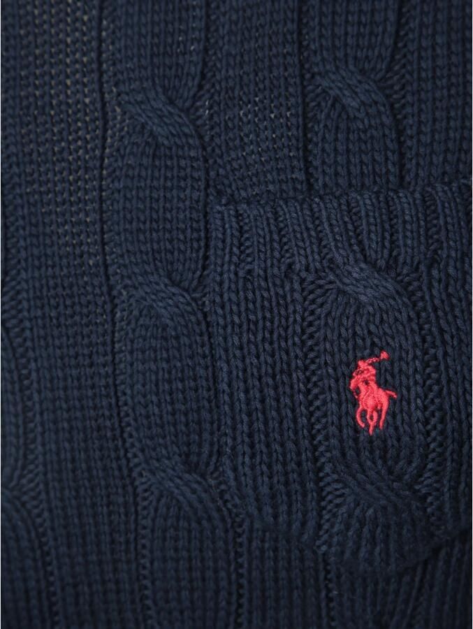 Ralph Lauren Blauwe Katoenen Trui met Iconisch Pony Logo Blue Dames