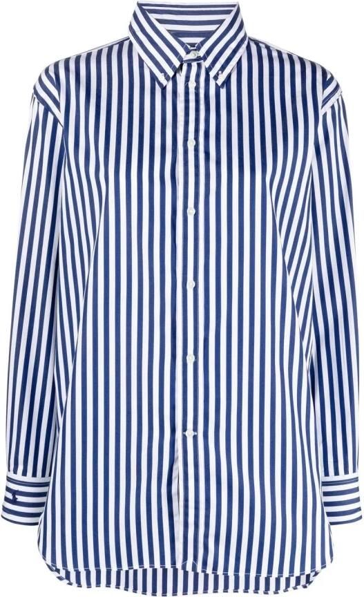 Polo Ralph Lauren Blauwe Casual Overhemd met Lange Mouwen Blue Dames