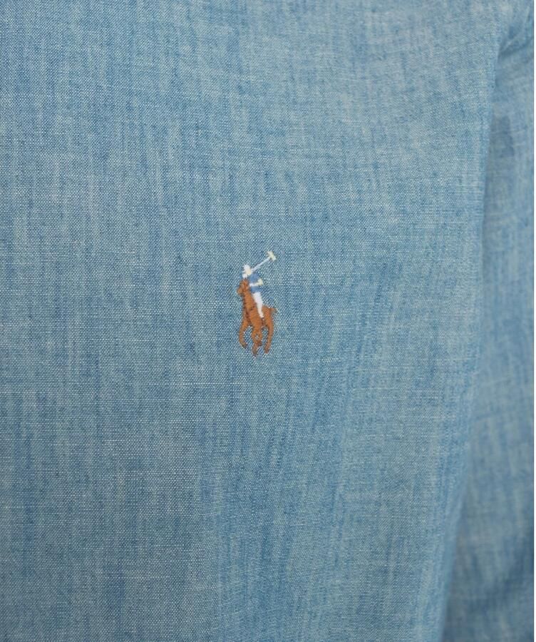 Polo Ralph Lauren Overhemd Lange Mouw CHEMISE AJUSTEE EN CHAMBRAY DENIM COL BOUTONNE LOGO PONY PLAYER - Foto 7