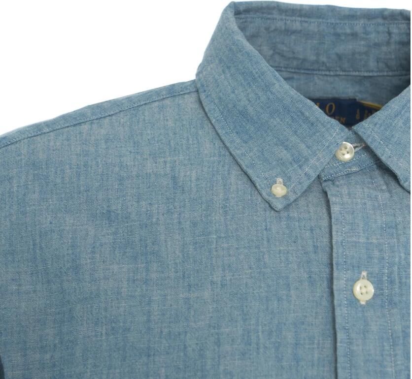 Polo Ralph Lauren Overhemd Lange Mouw CHEMISE AJUSTEE EN CHAMBRAY DENIM COL BOUTONNE LOGO PONY PLAYER - Foto 8