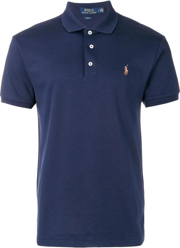 Polo Ralph Lauren Blauwe T-shirts en Polos Korte Mouw Gebreid Blue Heren
