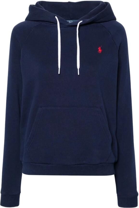 Ralph Lauren Blauwe Katoenen Hoodie Koord Raglan Mouwen Blue Dames - Foto 3