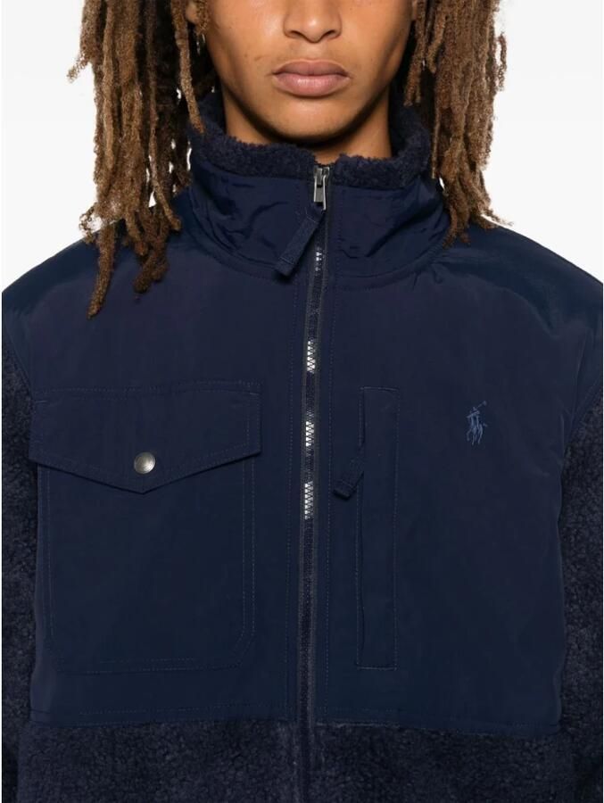 Polo Ralph Lauren Blauwe Jas met Ritssluiting en Stretchboorden Blue Heren