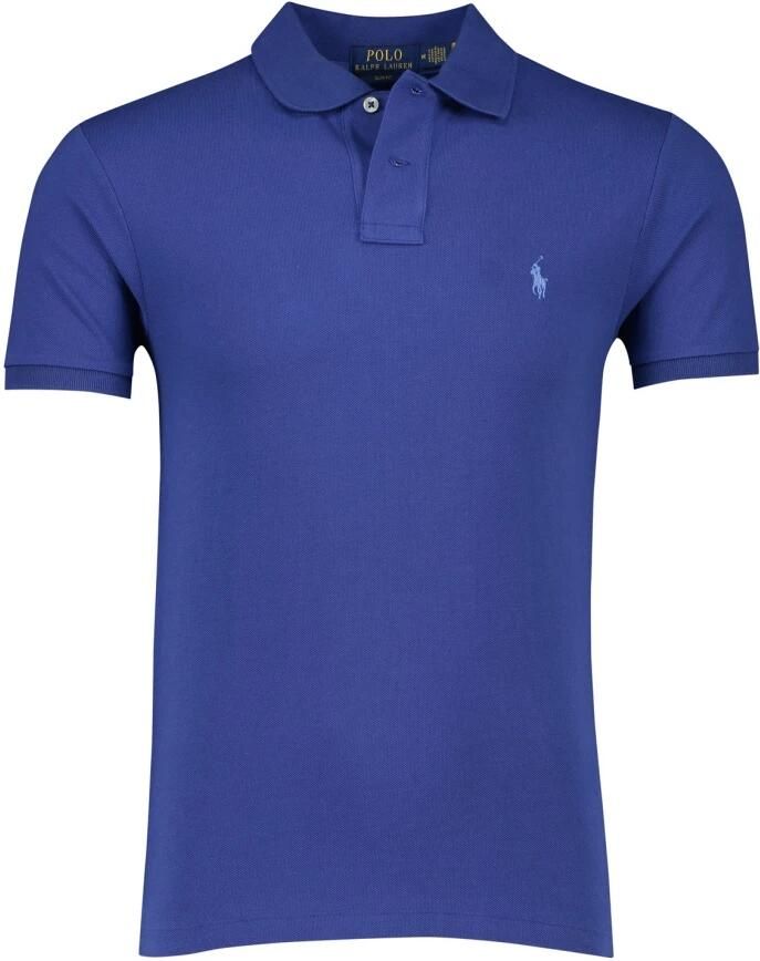 Ralph Lauren Blauwe Slim Fit Polo met Korte Mouwen Blue Heren