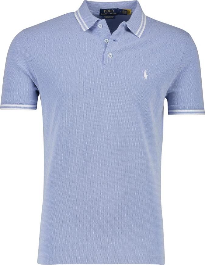 Polo Ralph Lauren Blauwe korte mouw slim fit polo Blue Heren
