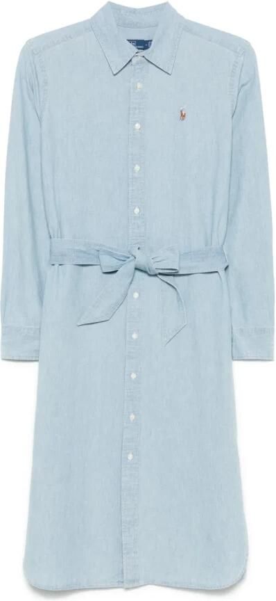 Polo Ralph Lauren Blauwe overhemdjurk met ponyborduursel Blue Dames - Foto 5