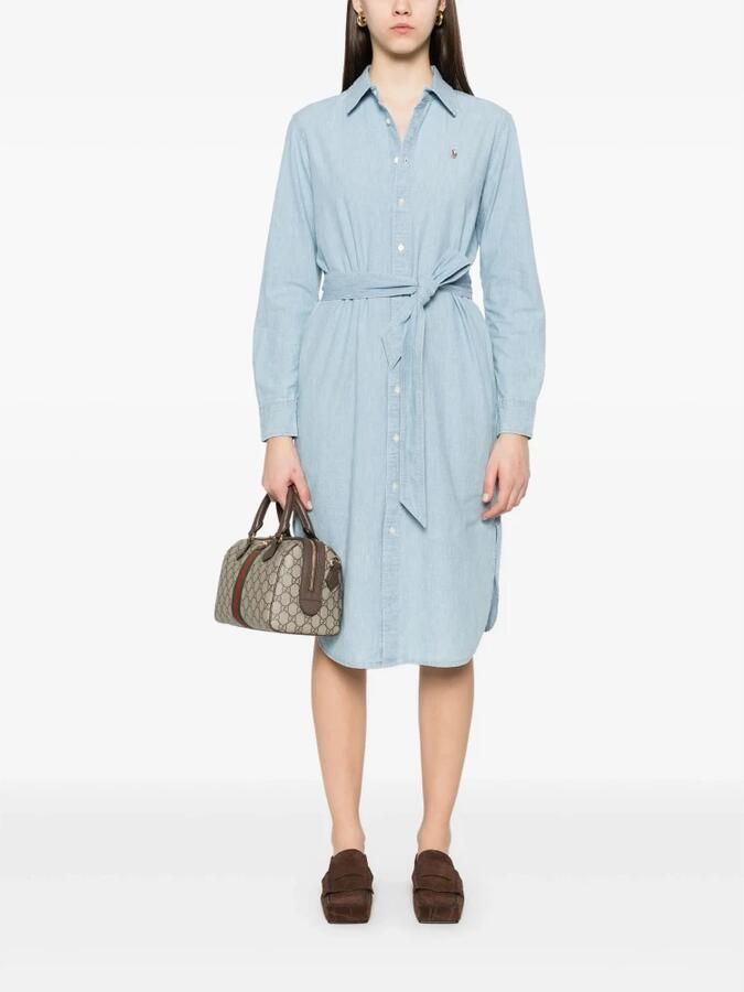 Polo Ralph Lauren Blauwe overhemdjurk met ponyborduursel Blue Dames - Foto 2