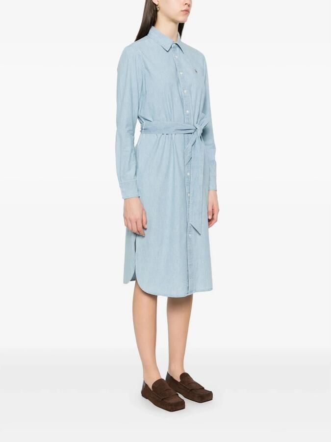 Polo Ralph Lauren Blauwe overhemdjurk met ponyborduursel Blue Dames - Foto 3