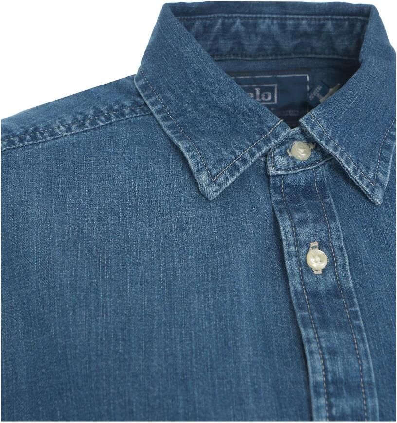 Polo Ralph Lauren Blauwe Oversize Denim Shirt Jas Blue Dames