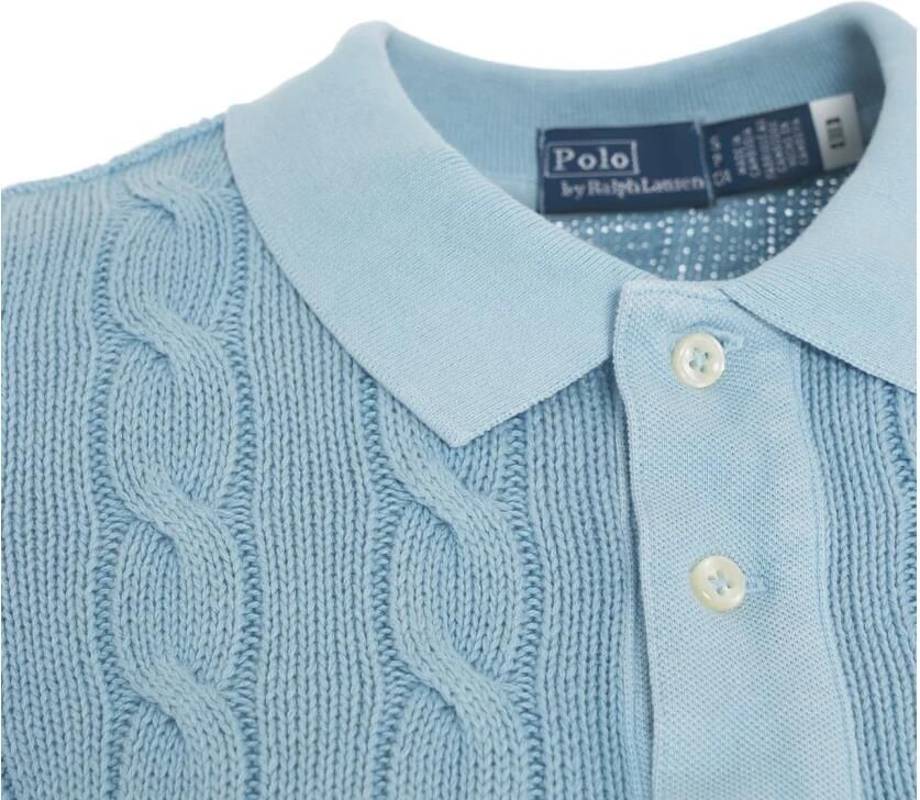 Polo Ralph Lauren Blauwe Cable Knit Polo Shirt Blue Dames - Foto 2